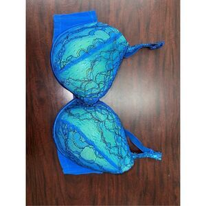 Cacique Blue and Green Lace Bra Size 44DD